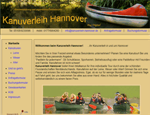 Tablet Screenshot of kanuverleih-hannover.de